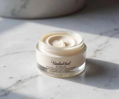 Crema de día de AndaluSol Tonix Store en un elegante tarro, con una textura suave y cremosa.